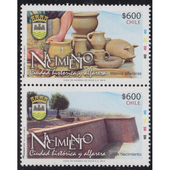 Chile 2087/88 2015 Nacimiento Ciudad histórica y Alfarera MNH Chile 2087/88 2015 Nacimiento Ciudad histórica y Alfarera MNH