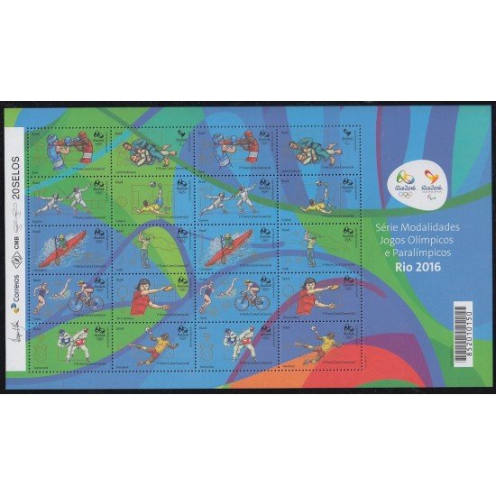 Brasil Brazil 3429/48 2015 Juegos Olímpicos y Paralímpicos MNH