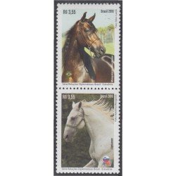 Brasil Brazil 3547/48 2016 Relaciones diplomáticas Eslovenia - Brasil Caballos Horses MNH