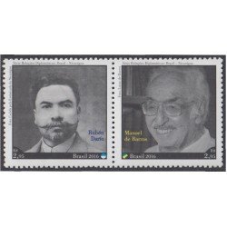 Brasil Brazil 3538/39 2016 Relaciones diplomáticas Nicaragua - Brasil Rubén Darío Manoel de Barros MNH