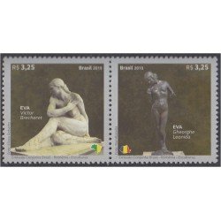 Brasil Brazil 3526/27 2015 Emisión conjunta Rumanía - Brasil Esculturas MNH