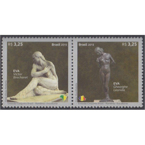 Brasil Brazil 3526/27 2015 Emisión conjunta Rumanía - Brasil Esculturas MNH