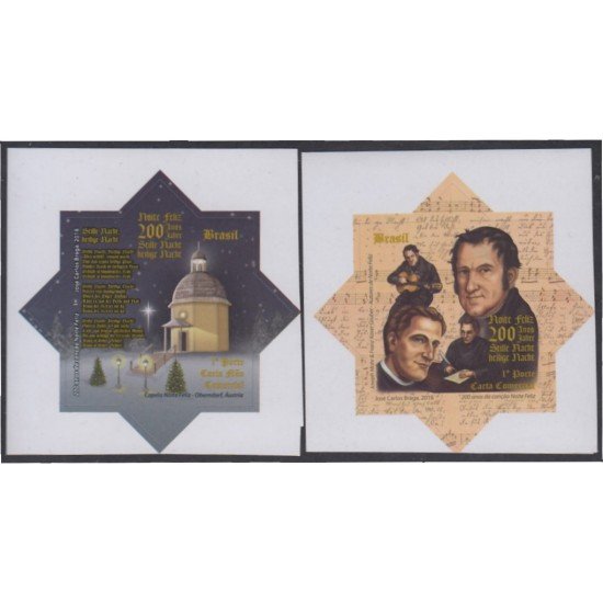 Brasil Brazil 3723/24 2018 200 años de la canción noche feliz José Carlos Braga MNH