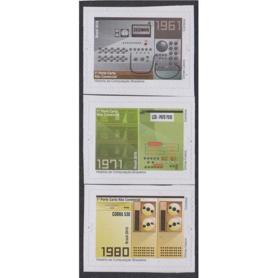 Brasil Brazil 3684/86 2018 Historia de la computación Brasileña MNH
