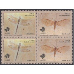 Brasil Brazil 3620/21 2016 Fósiles Mariposa Libélula MNH