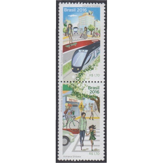 Brasil Brazil 3593/94 2016 Movilidad sustentable MNH Brasil Brazil 3593/94 2016 Movilidad sustentable MNH
