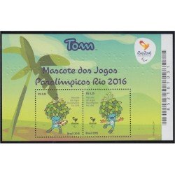 Brasil Brazil HB 169 2015 Tom mascota de los juegos Paralímpicos 2016 MNH
