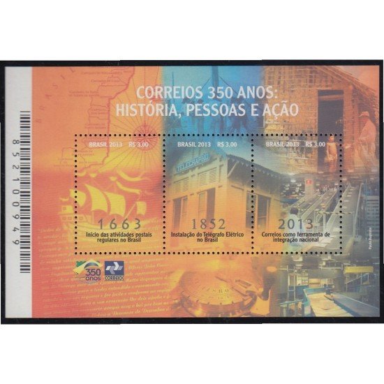 Brasil Brazil HB 160 2013 Correos 350 Años de Historia MNH Brasil Brazil HB 160 2013 Correos 350 Años de Historia MNH