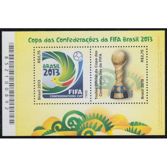 Brasil Brazil HB 158 2013 Copa de Confederaciones FIFA Fútbol MNH