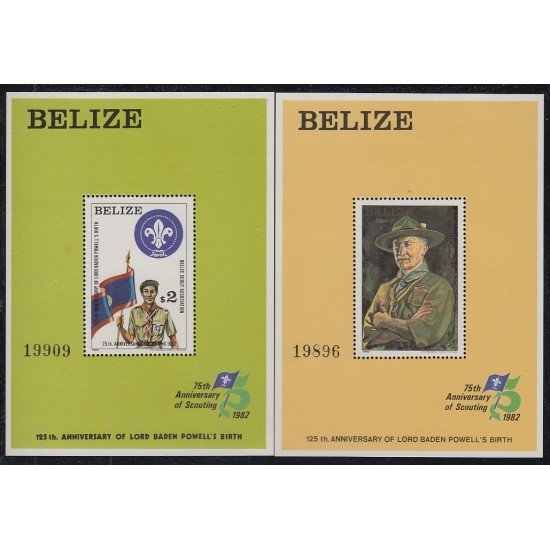 Belize HB 20/21 1982 125 Aniversario del nacimiento de lord Baden Powells MNH Belize HB 20/21 1982 125 Aniversario del nacimiento de lord Baden Powells MNH
