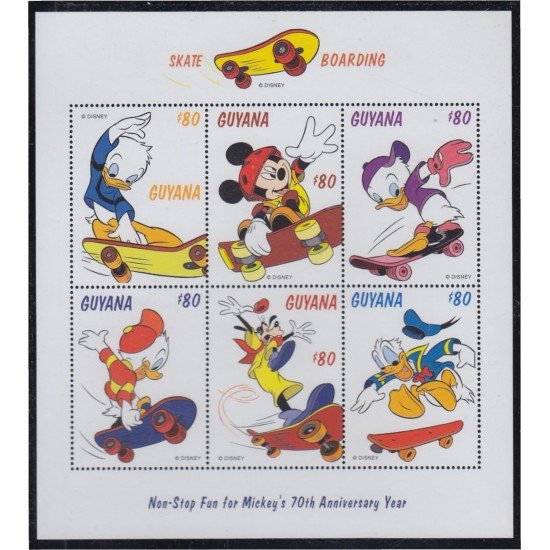 Guyana 4731/36 1999 70 Aniversario de Mickey Mouse MNH Guyana 4731/36 1999 70 Aniversario de Mickey Mouse MNH