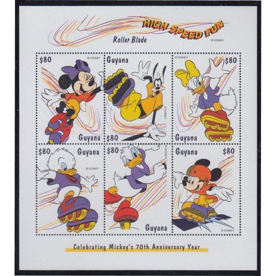 Guyana 4737/42 1999 70 Aniversario de Mickey Mouse MNH Guyana 4737/42 1999 70 Aniversario de Mickey Mouse MNH