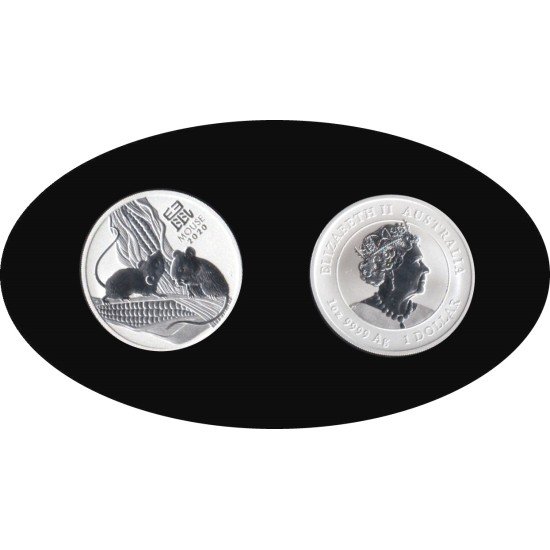 Australia 1 OZ onza  2020 Año de la rata 1$ Plata Ag