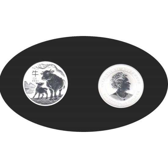 Australia  1 OZ onza 2021 Año del Buey Year of the ox 1$ Plata Ag 