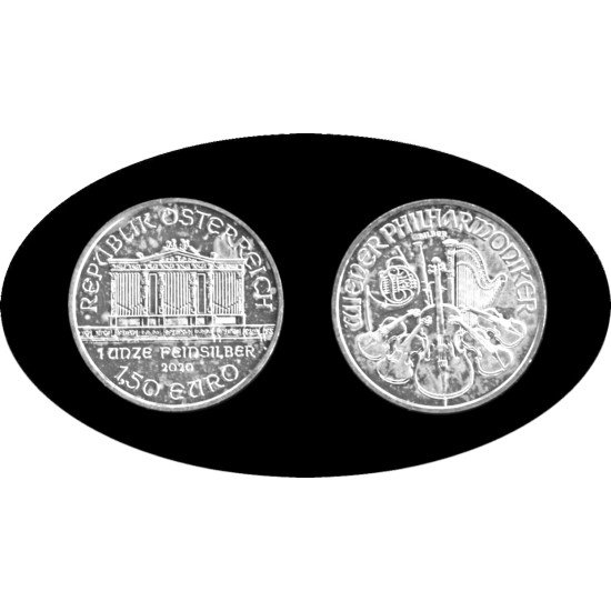 Austria 1 OZ onza 2020 Filarmónica Philharmonic 1,5 euros Plata Ag Austria 1 OZ onza 2020 Filarmónica Philharmonic 1,5 euros Plata Ag