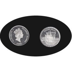 Salomón Islas 1 OZ onza  2005 Barcos de combate legendarios Tirireme Galley 25$ Plata Ag