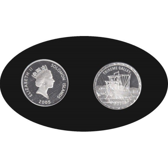 Salomón Islas 1 OZ onza 2005 Barcos de combate legendarios Tirireme Galley 25$ Plata Ag Salomón Islas 1 OZ onza 2005 Barcos de combate legendarios Tirireme Galley 25$ Plata Ag