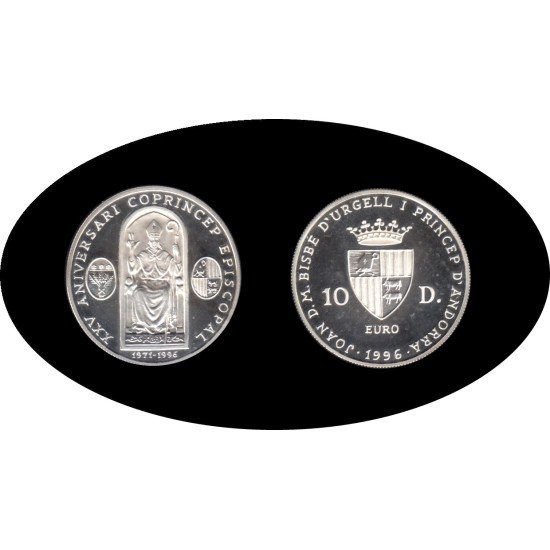 Andorra 1996 XXV Aniversario Coprinced Episcopal Plata Ag Andorra 1996 XXV Aniversario Coprinced Episcopal Plata Ag