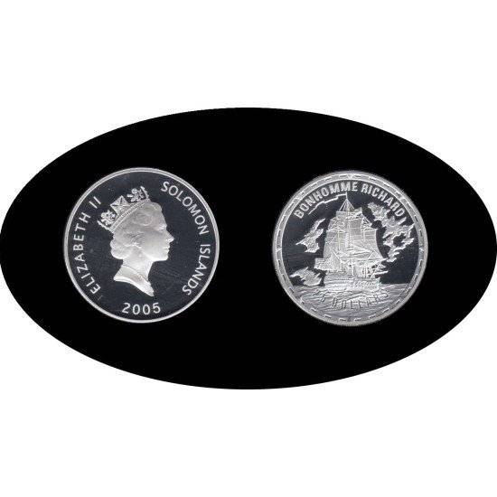 Salomón Islas 1 OZ onza 2005 Barco Bonhomme Richard 25$ Plata Ag Salomón Islas 1 OZ onza 2005 Barco Bonhomme Richard 25$ Plata Ag