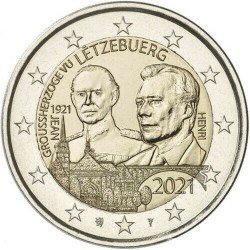 Luxemburgo 2021 2 € euros conmemorativos Gran Duque Jean Emisión relieve Luxemburgo 2021 2 € euros conmemorativos Gran Duque Jean Emisión relieve