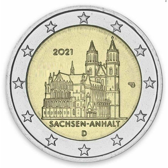 Alemania 2021 2 € euros conm. Sachsen-Anhalt Magdeburgo ( 5 cecas )