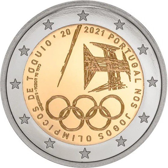 Portugal 2021 2 € euros conmemorativos JJOO Tokio 2020