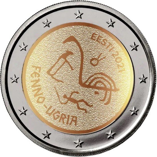 Estonia 2021 2 € euros conmemorativos Fenno-Ugria Estonia 2021 2 € euros conmemorativos Fenno-Ugria