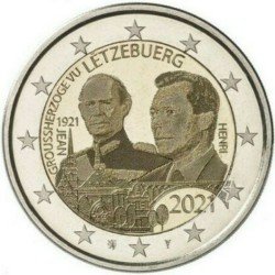 Luxemburgo 2021 2 € euros conmemorativos Gran Duque Jean Emisión gofrado Luxemburgo 2021 2 € euros conmemorativos Gran Duque Jean Emisión gofrado