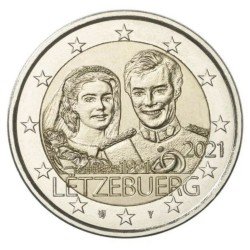 Luxemburgo 2021 2 € euros conmemorativos Av. Boda Rel Emisión relieve Luxemburgo 2021 2 € euros conmemorativos Av. Boda Rel Emisión relieve