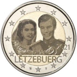 Luxemburgo 2021 2 € euros conmemorativos Av. Boda Rel Emisión gofrado Luxemburgo 2021 2 € euros conmemorativos Av. Boda Rel Emisión gofrado