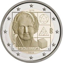Italia 2020 2 € euros conmemorativos María Montesori Italia 2020 2 € euros conmemorativos María Montesori