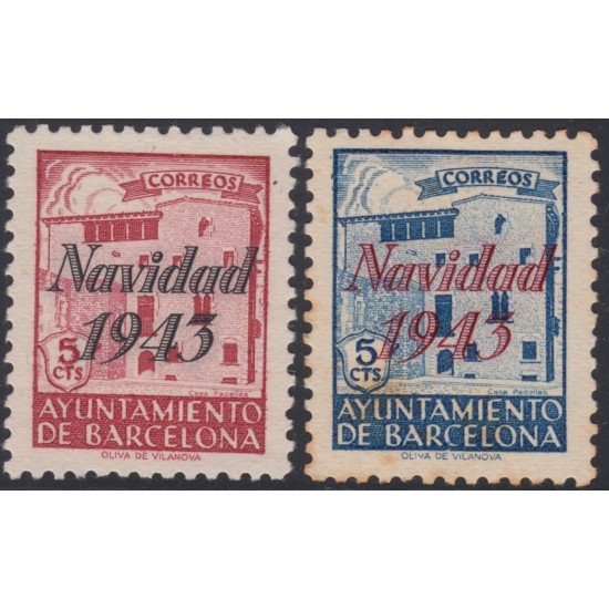 Barcelona SH 53/54 1943 Navidad MNH 