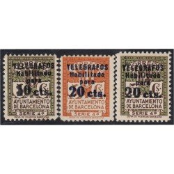 Barcelona Telégrafos 10/12 1936-38 Ayuntamiento de Barcelona MNH
