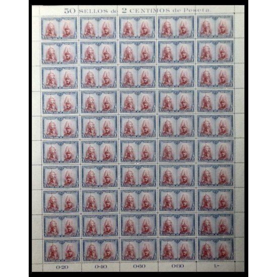 España Spain 403 1928 Catacumbas Hoja completa 50 sellos MNH España Spain 403 1928 Catacumbas Hoja completa 50 sellos MNH
