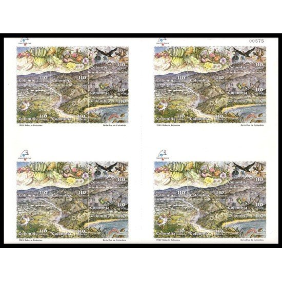 Colombia A-789/95 1989 Minihojita Exposición filatélica Philexfrance MNH