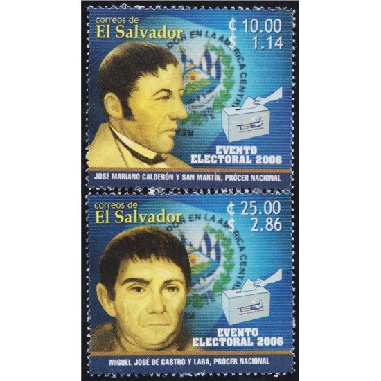 El Salvador 1637/38 2005 Elecciones Legislativas del Salvador MNH El Salvador 1637/38 2005 Elecciones Legislativas del Salvador MNH