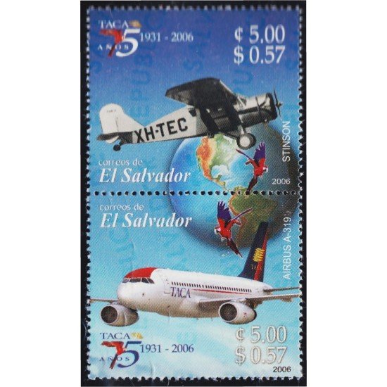 El Salvador 1639/40 2006 75 Años de la Compañía Aérea TACA MNH