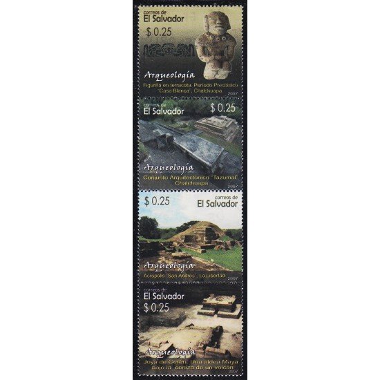 El Salvador 1690/93 2007 Arqueología MNH