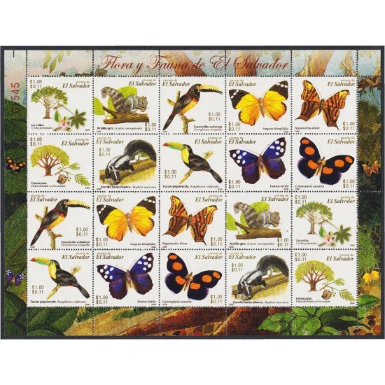 El Salvador 1651a/60a 2006 Minihojita Fauna y Flora MNH El Salvador 1651a/60a 2006 Minihojita Fauna y Flora MNH