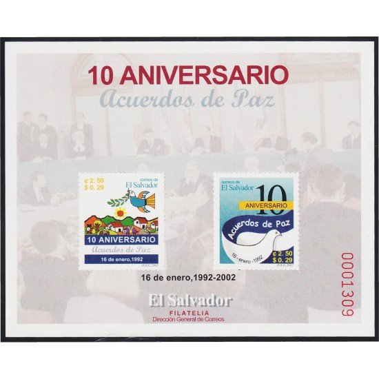 El Salvador HB 47 2002 10 Años de Acuerdos de Paz MNH El Salvador HB 47 2002 10 Años de Acuerdos de Paz MNH