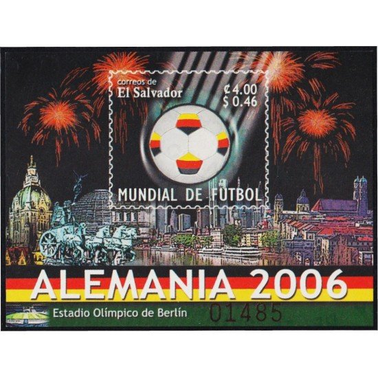 El Salvador HB 60 2006 Copa del Mundo de Fútbol 2006 en Alemania MNH