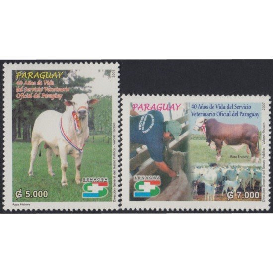 Paraguay 2984/85 2007 40 Años de Vida del Servicio Veterinario Oficial de Paraguay MNH Paraguay 2984/85 2007 40 Años de Vida del Servicio Veterinario Oficial de Paraguay MNH