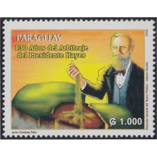 Paraguay 3020 2008 130 Años del Arbitraje del Presidente Hayes MNH Paraguay 3020 2008 130 Años del Arbitraje del Presidente Hayes MNH