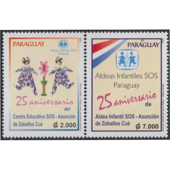 Paraguay 3021/22 2008 25 Años de Aldeas Infantiles MNH Paraguay 3021/22 2008 25 Años de Aldeas Infantiles MNH