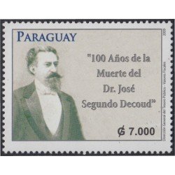 Paraguay 3027 2009 D. José Segundo Decoud. Hombre Político MNH Paraguay 3027 2009 D. José Segundo Decoud. Hombre Político MNH