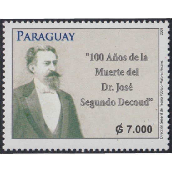 Paraguay 3027 2009 D. José Segundo Decoud. Hombre Político MNH Paraguay 3027 2009 D. José Segundo Decoud. Hombre Político MNH