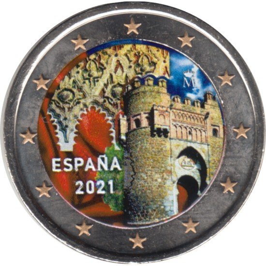 España 2021 2 € euros conmemorativos Color 1 Ciudad histórica de Toledo España 2021 2 € euros conmemorativos Color 1 Ciudad histórica de Toledo
