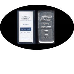 Lingote Ingot 1 kg plata fina 999 Albino Mouthino Plata Ag