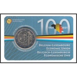 Bélgica 2021 Cartera Oficial Coin Card Moneda 2 € conm BLEU