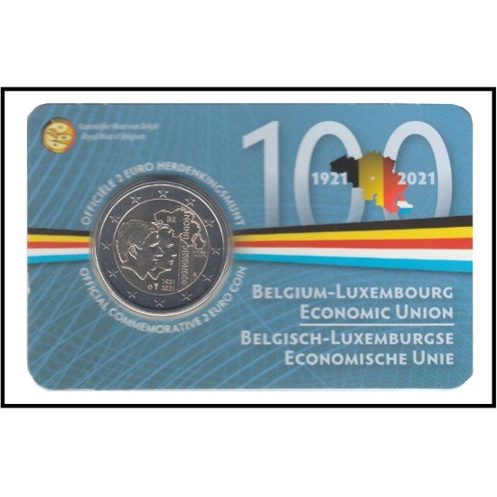 Bélgica 2021 Cartera Oficial Coin Card Moneda 2 € conm BLEU